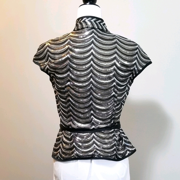 Vintage Cartise Women's Top Size 6 Sequin Short Sleeve Made in Canada - Picture 4 of 6